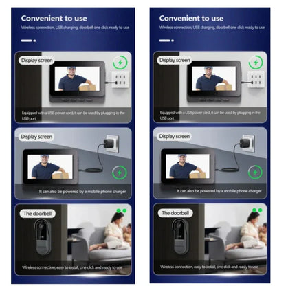 Wireless Smart Doorbell with Intercom and Night Vision