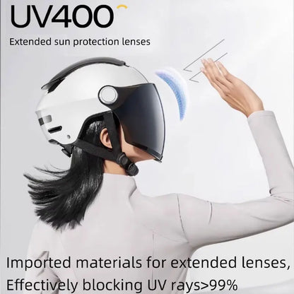 Lightweight Open Face Motorcycle Helmet with Dual Visor