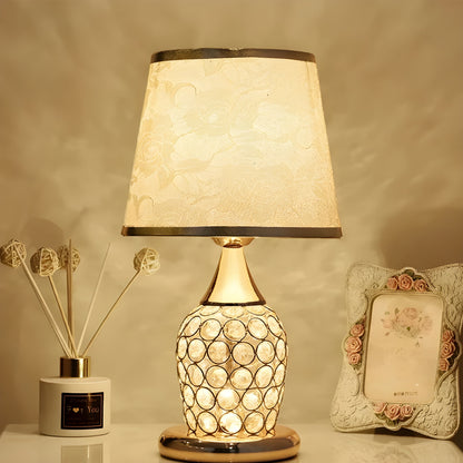 Stylish Crystal Glass Table Lamp with LED Touch Light - Luxicro