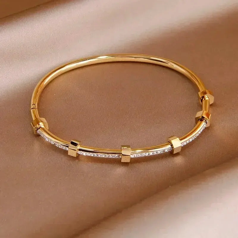 Sparkling Gemstone Geometry Bangles