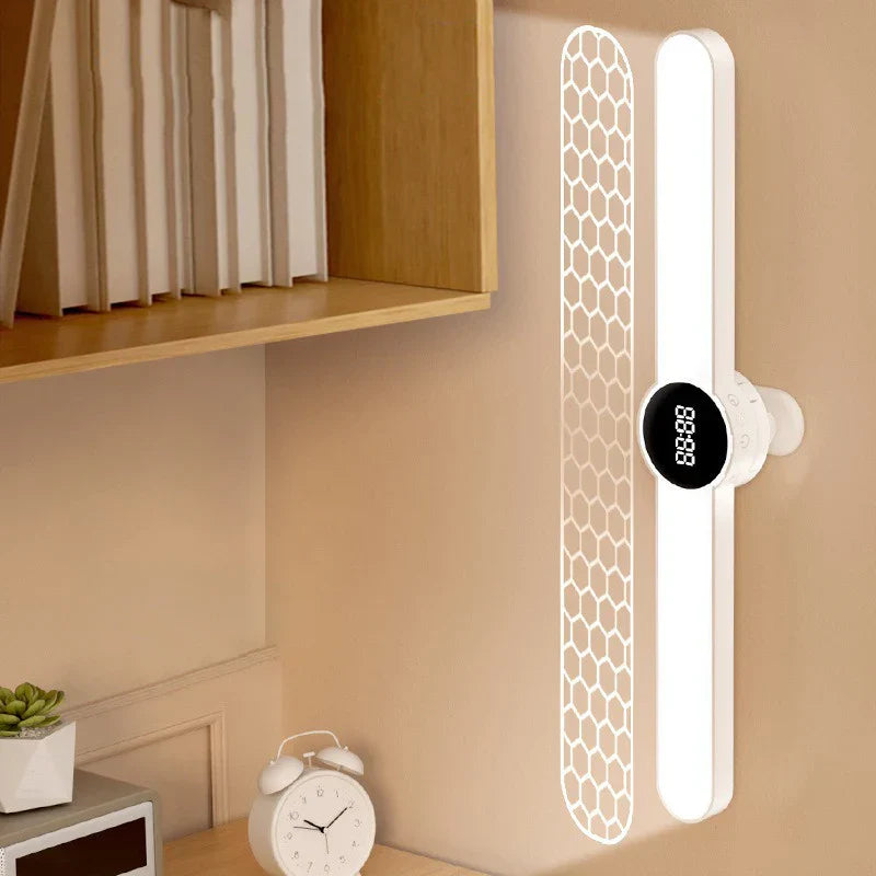 Bright LED Desk Light with Clock and USB Charging