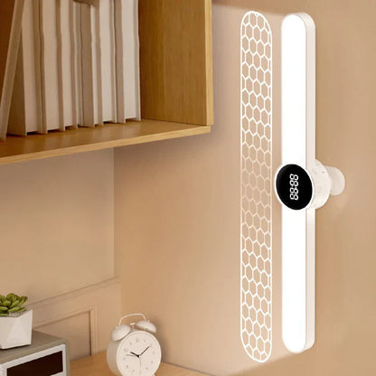 Bright LED Desk Light with Clock and USB Charging