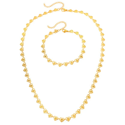 Lovely Heart Link Necklace Set - Luxicro