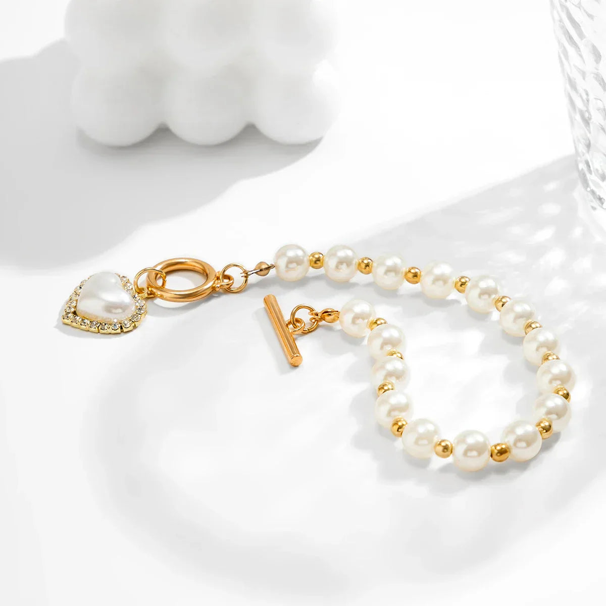 Elegant Crystal Heart Bangle Jewelry