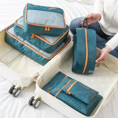 Compact Travel Bag Set 7-Piece Luggage Organizer - Luxicro