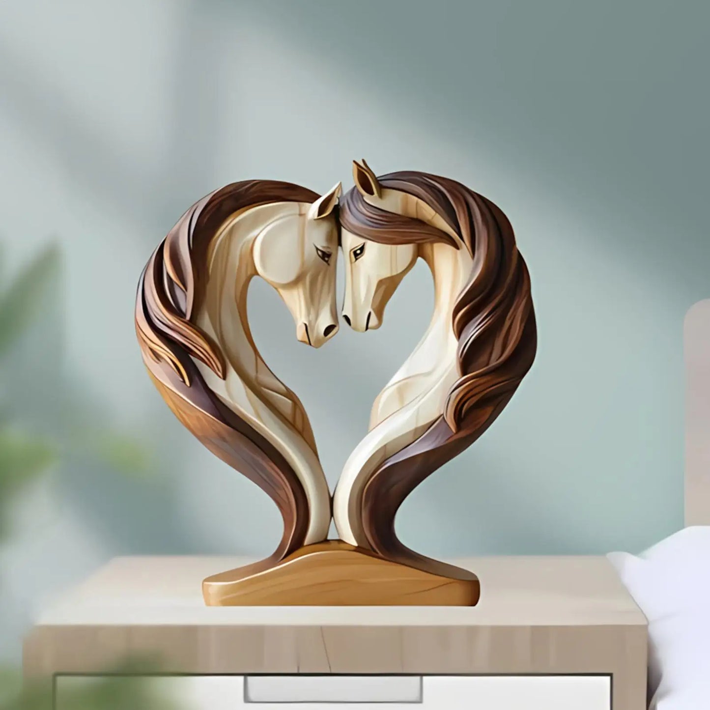 Beautiful Wooden Horse Figure Decoration