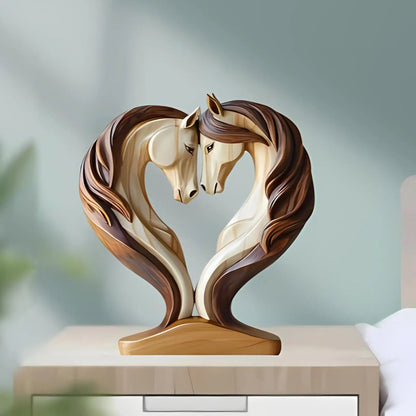 Beautiful Wooden Horse Figure Decoration