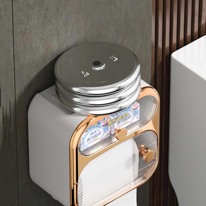 Compact Toilet Paper Roll Holder Storage Container