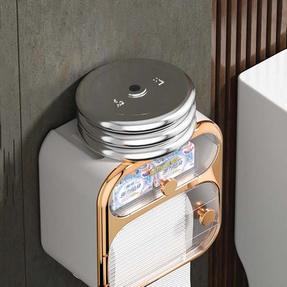 Compact Toilet Paper Roll Holder Storage Container