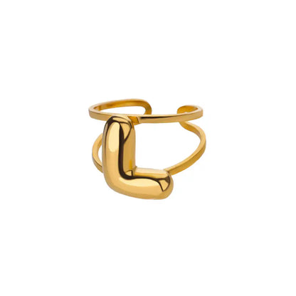 Customizable Initial Open Circle Ring