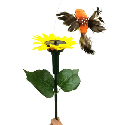 Vibrant Outdoor Solar Bird Stake Decoration