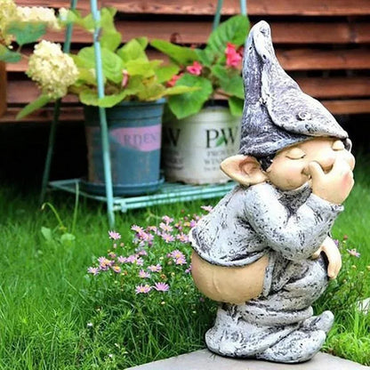 Fun Outdoor Garden Gnome Figurine Statue - Luxicro
