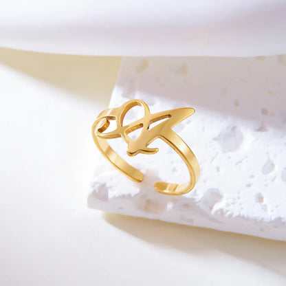 Custom Engraved Initial Silver Ring