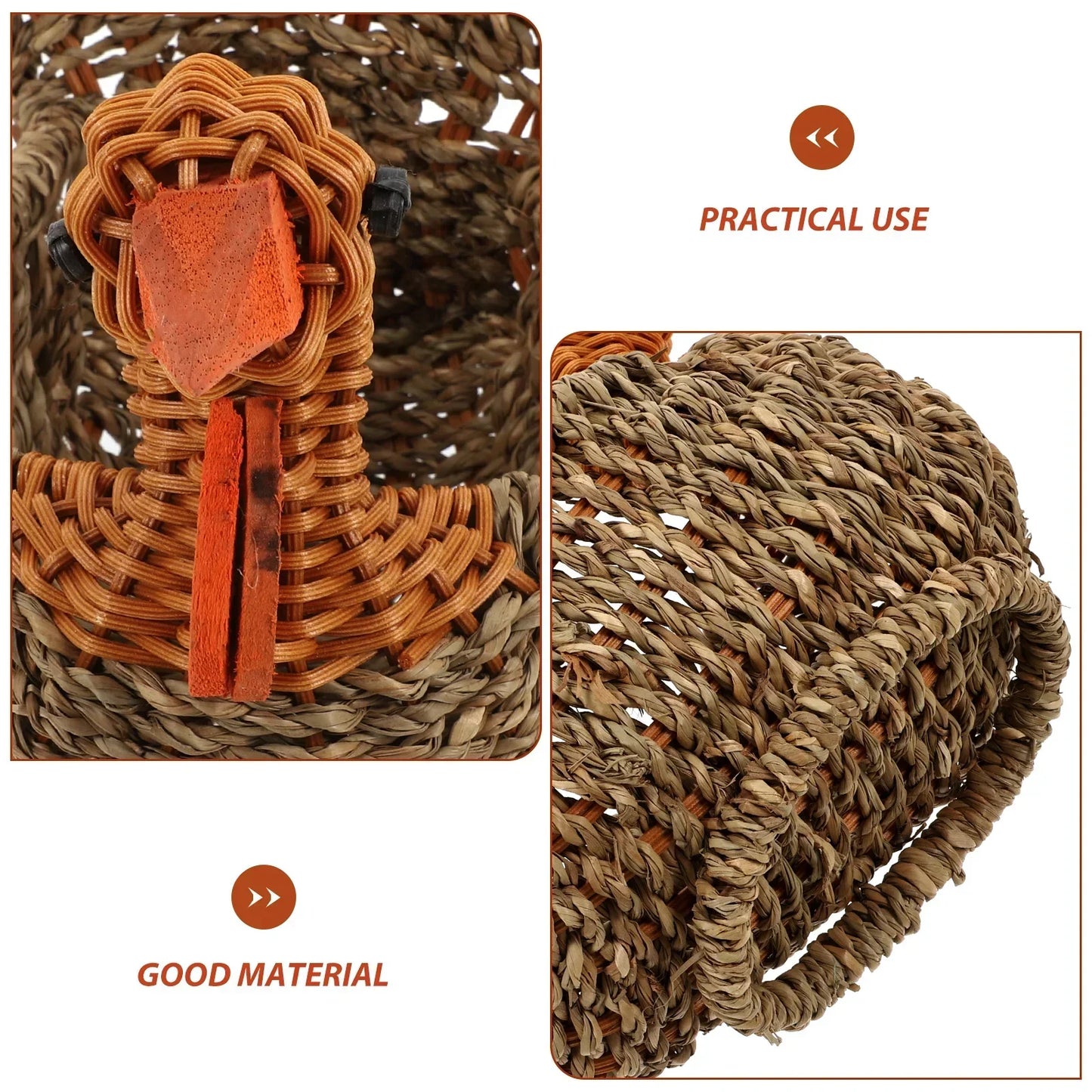 Rustic Handwoven Natural Wicker Turkey Basket