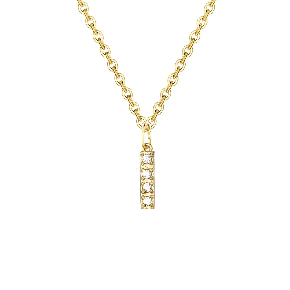 Dainty Initial Pendant Chain Necklace