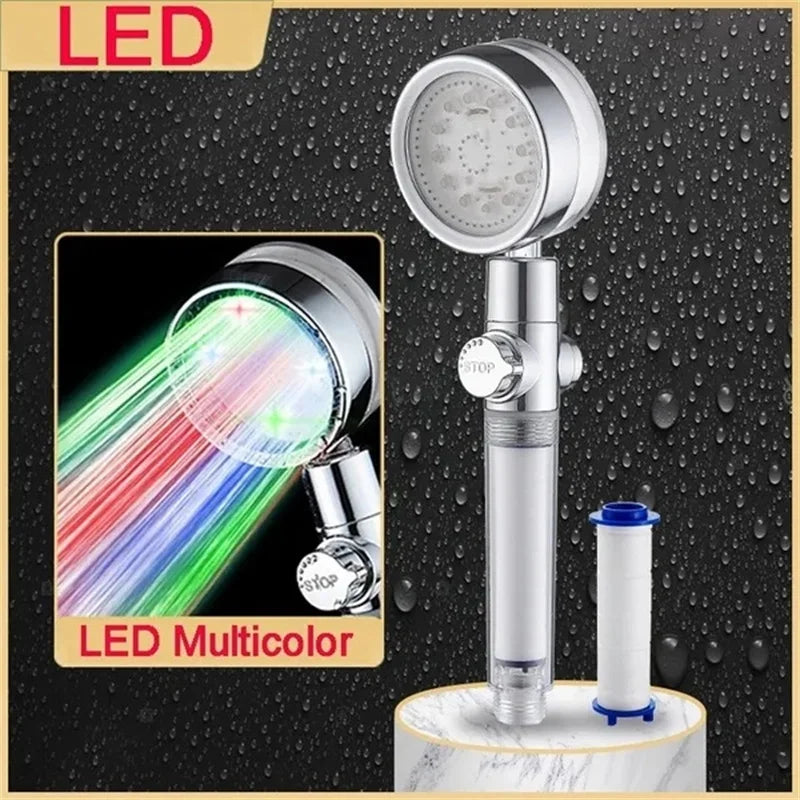 Bright LED Rain Shower Head with Strong Water Flow