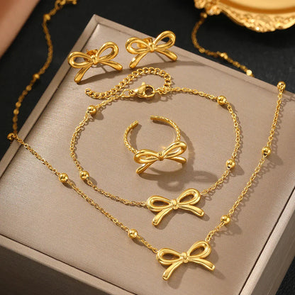 Dainty Pearl Satellite Necklace Set for Ladies