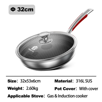 Durable Easy Clean Stainless Steel Frying Pan - Luxicro