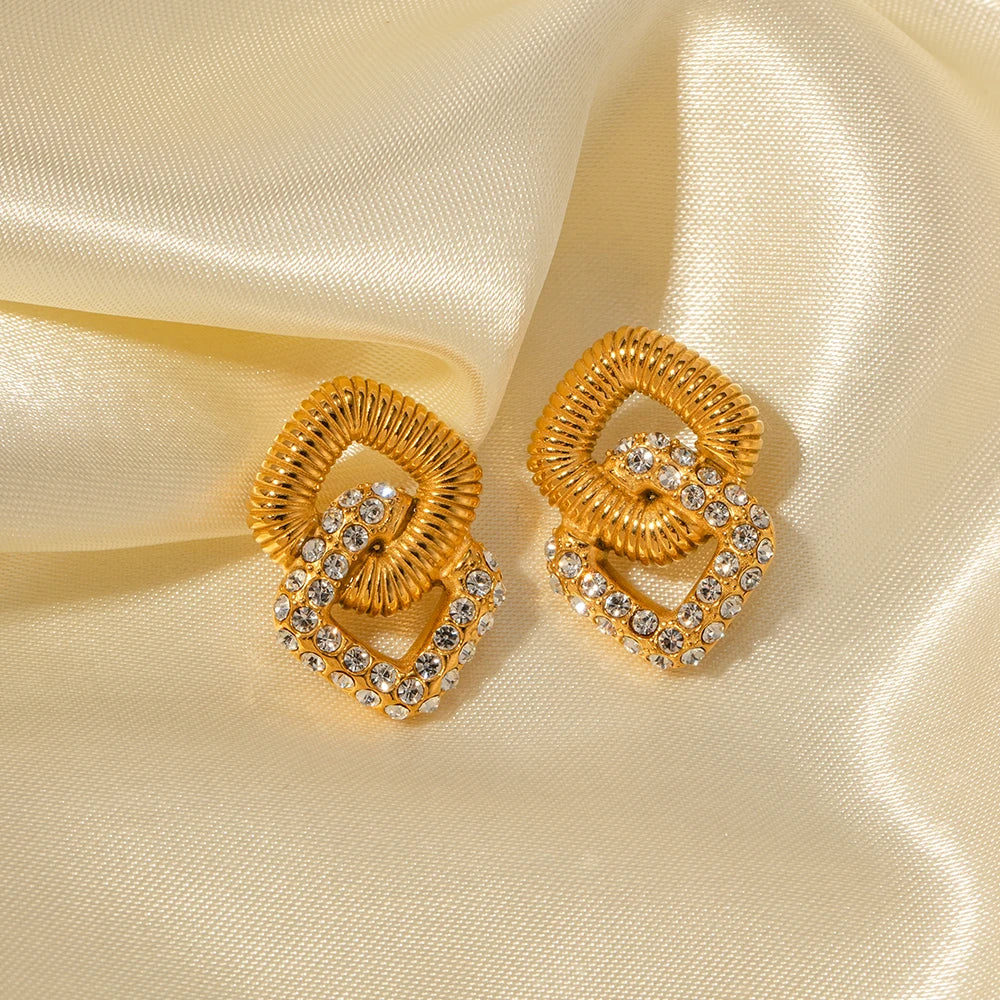 Luxury Metallic Circle Drop Earrings