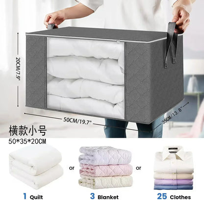 Collapsible Closet Storage Bag for Clothes and Blankets