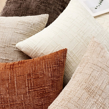Plush Chenille Pillow in Simple Colors for Living Room