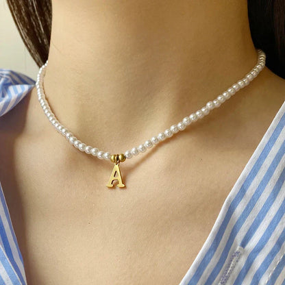 Elegant Personalized Pearl Name Necklace