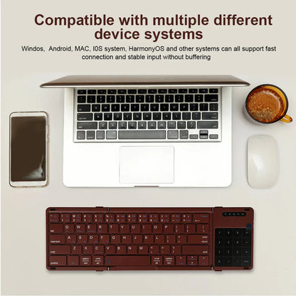 Compact Foldable Wireless Bluetooth Keyboard