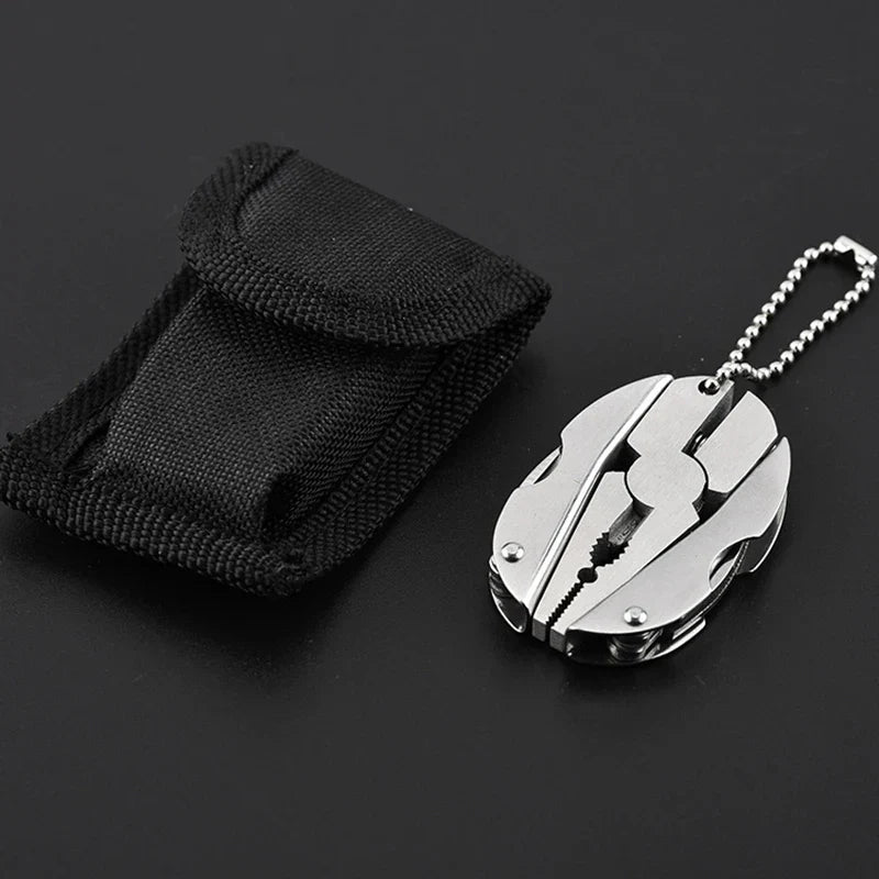 Portable Mini Tool with Pliers and Knife Keychain