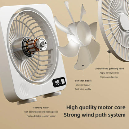 Compact USB Desk Fan with 5-Speed Digital Control