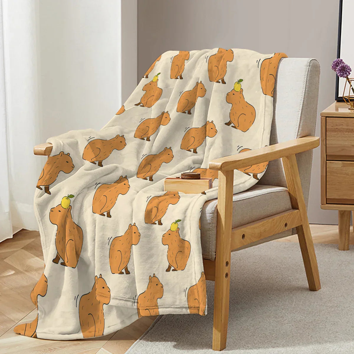 Soft Cozy Capybara Fuzzy Blanket