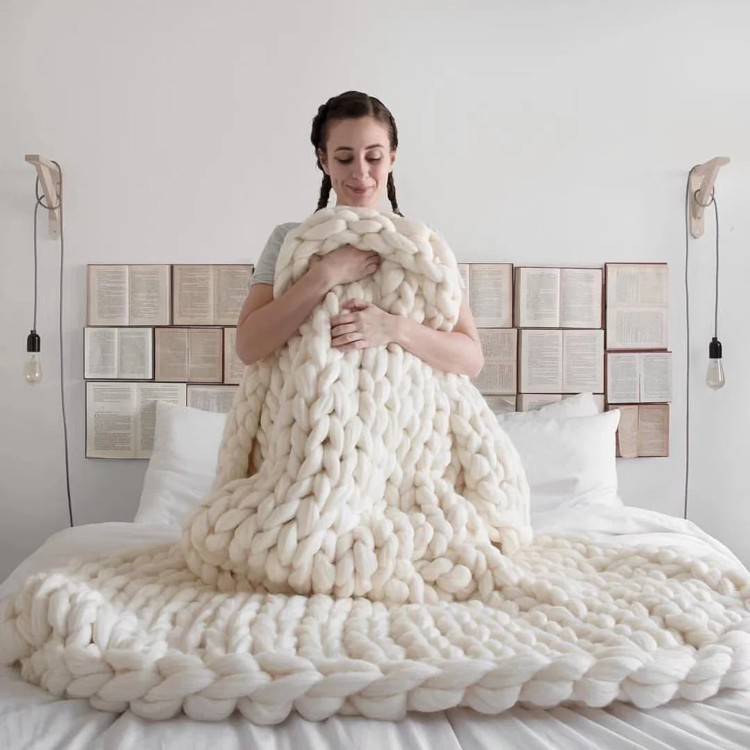 Plush Thick Woolen Throw Blanket