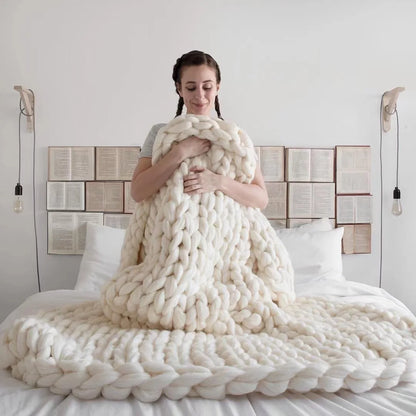 Plush Thick Woolen Throw Blanket