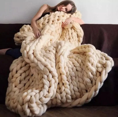 Plush Thick Woolen Throw Blanket