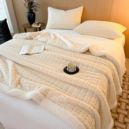 Plush Double Layer Fleece Blanket - Ultra Soft Warm Throw