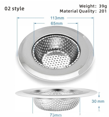 Simple Mesh Kitchen Sink Filter Stainless Steel Strainer