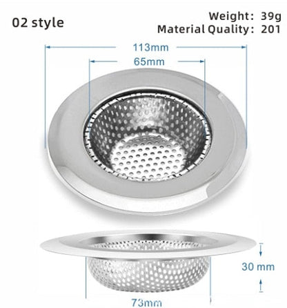 Simple Mesh Kitchen Sink Filter Stainless Steel Strainer