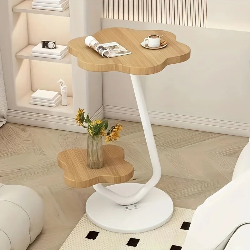 Stylish 2 Tier Metal Side Table with Storage - Luxicro