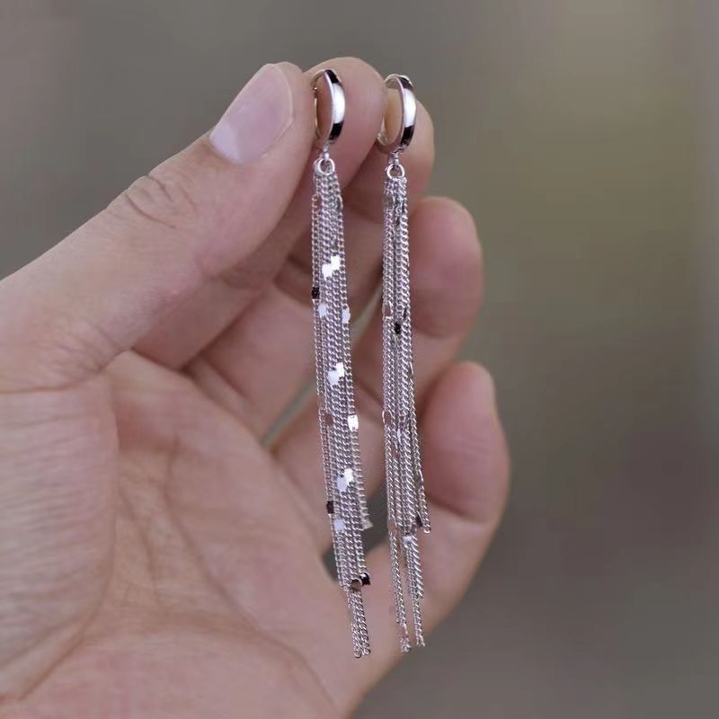 Chic Drop Metal Tassel Earrings