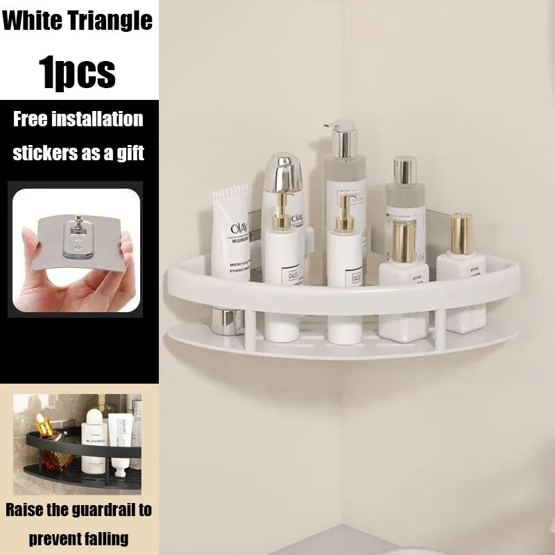 Simple Corner Shower Shelf in Silver Finish