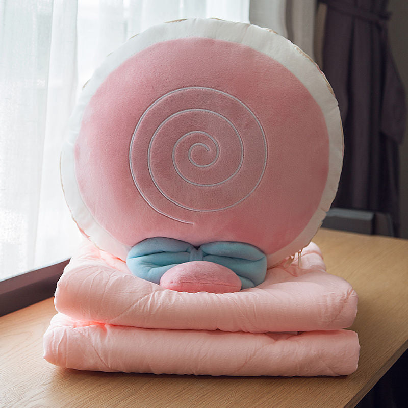 Soft Fleece Travel Folding Blanket Pillow