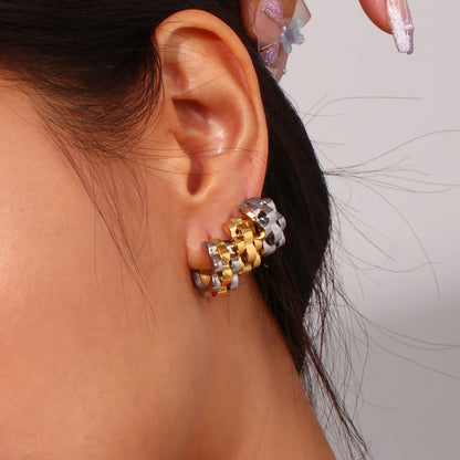 Fashionable Clock Design Dangle Earrings