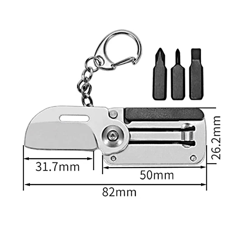 Compact Pocket Folding Knife Keychain Multi Tool
