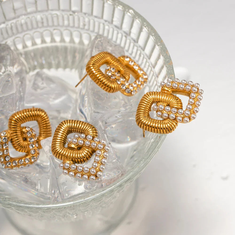 Luxury Metallic Circle Drop Earrings