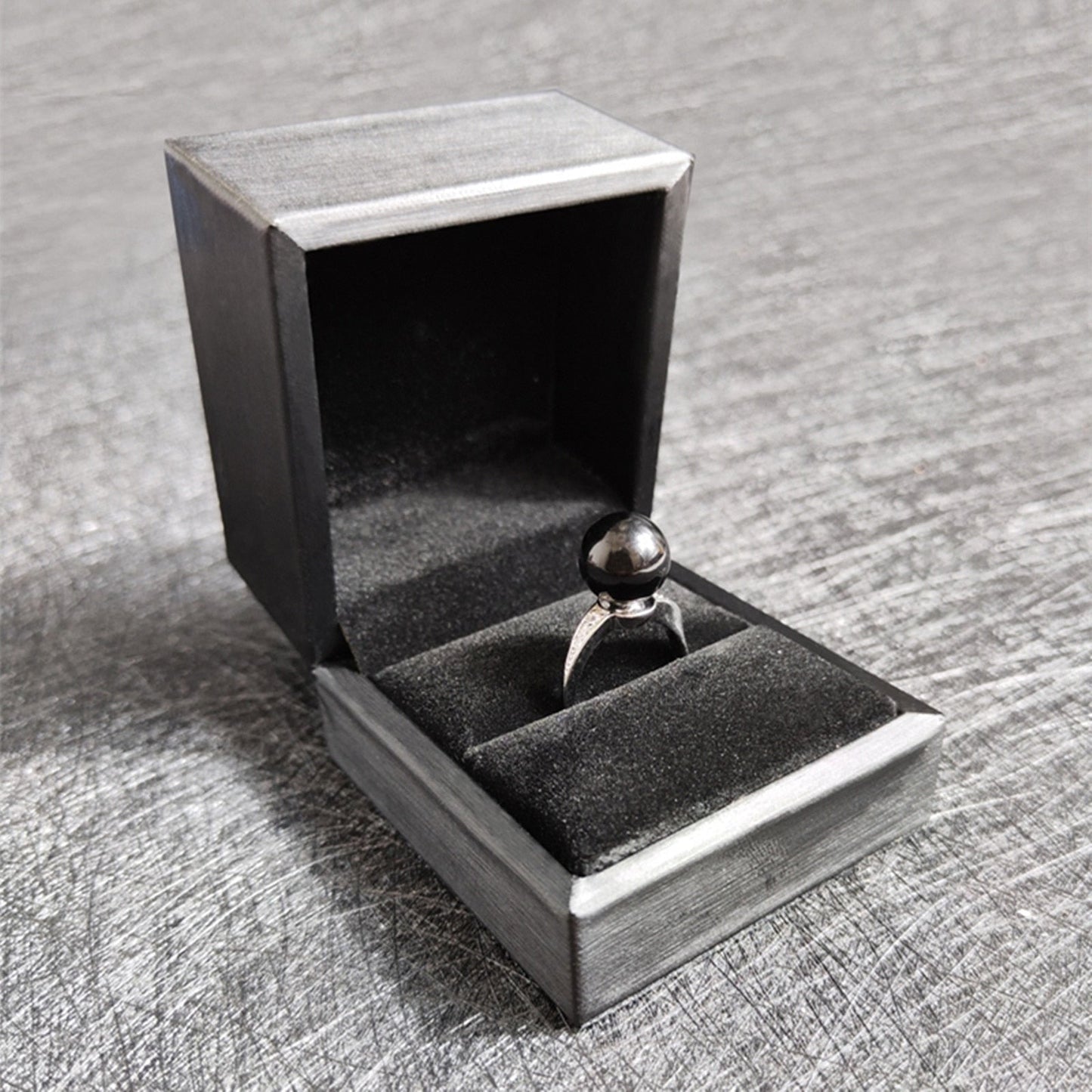 Discreet Black Gemstone Mystery Ring