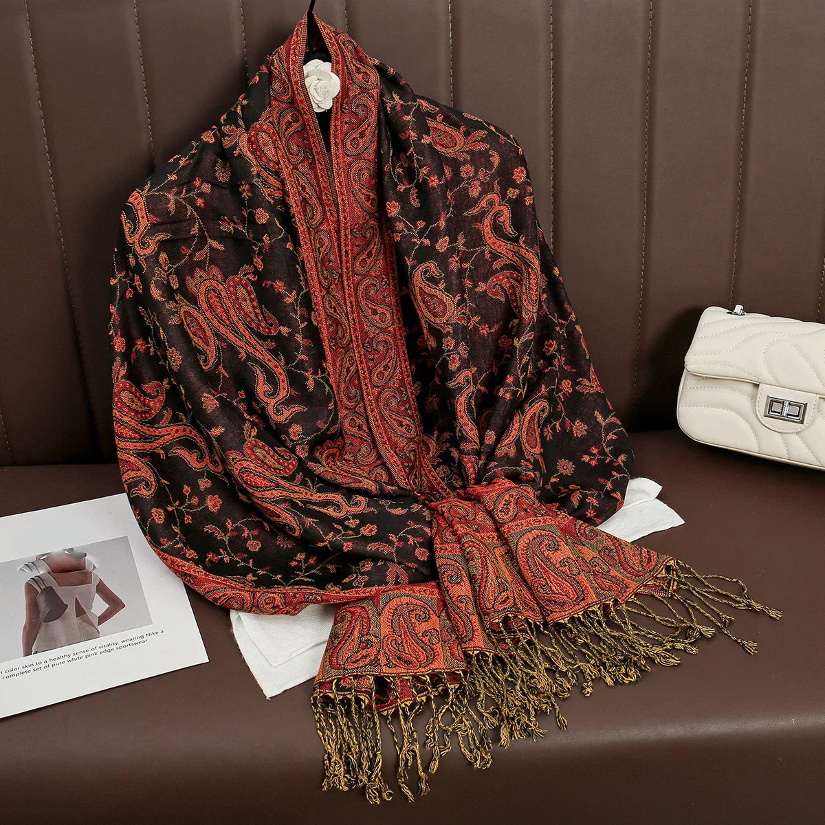 Soft Cashmere Women's Scarf with Warm Luxury Print
