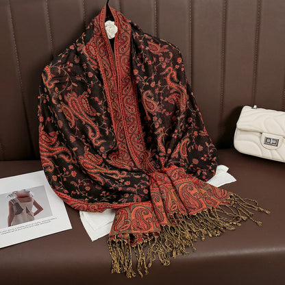 Soft Cashmere Women's Scarf with Warm Luxury Print