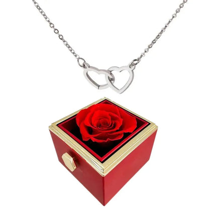 Beautiful Pink Gold Heart Shaped Necklace Set