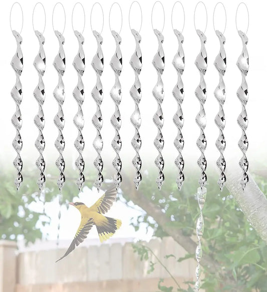 Bird Repellent Spinner Reflectors 12 Pack Garden Protection - Luxicro
