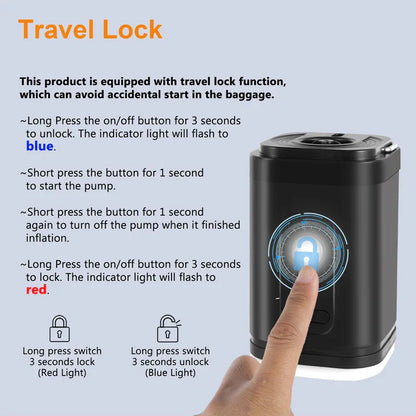 Compact Travel Air Pump with Multiple Adapters