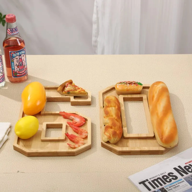 Rustic Wood Numbered Serving Platter